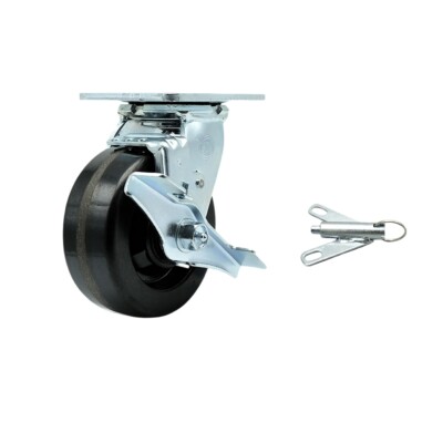 5 Inch Phenolic Caster with Roller Bearing and Brake/Swivel Lock Service Caster