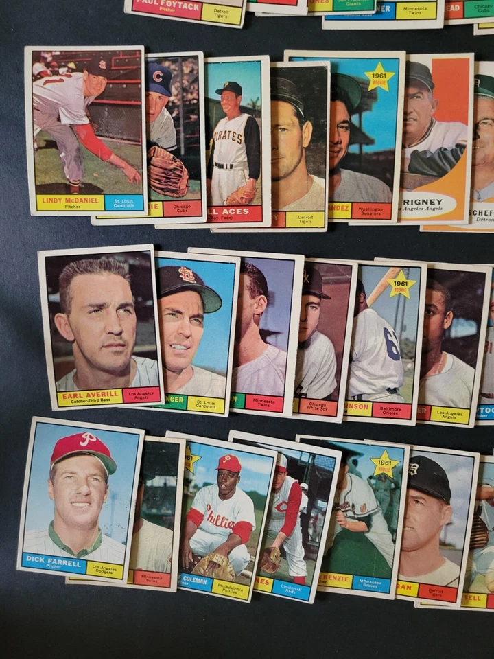 Бейсбольные карточки 1961 Topps - 50 различных - Bucs Hill Aces | Линди Макдэниел - Изображение 4 из 4