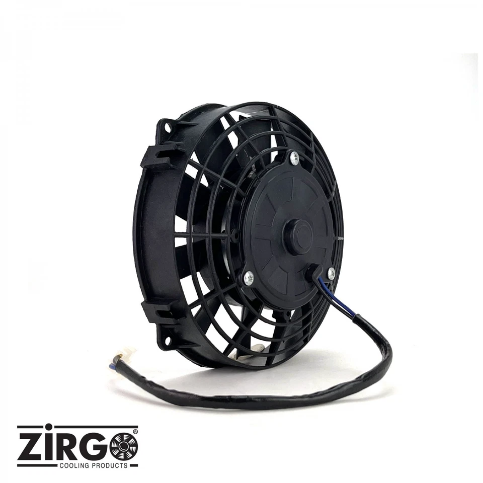 8" Zirgo 605 fCFM High Performance Black Straight Blade Radiator Cooling Fan 12V - Image 2 of 4