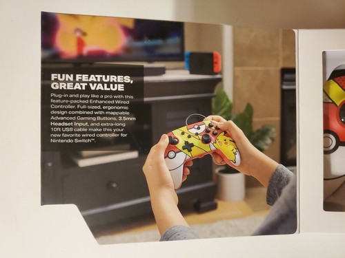 Nintendo Switch PowerA Pokemon Pikachu Pop Art Enhanced Wired Controller - NEW - Picture 4 of 10