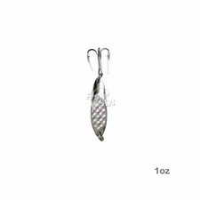 Fish WOW! 1oz Silver Laser Fishing Kast Spoon Champ Chrome casting Jig lot NEW