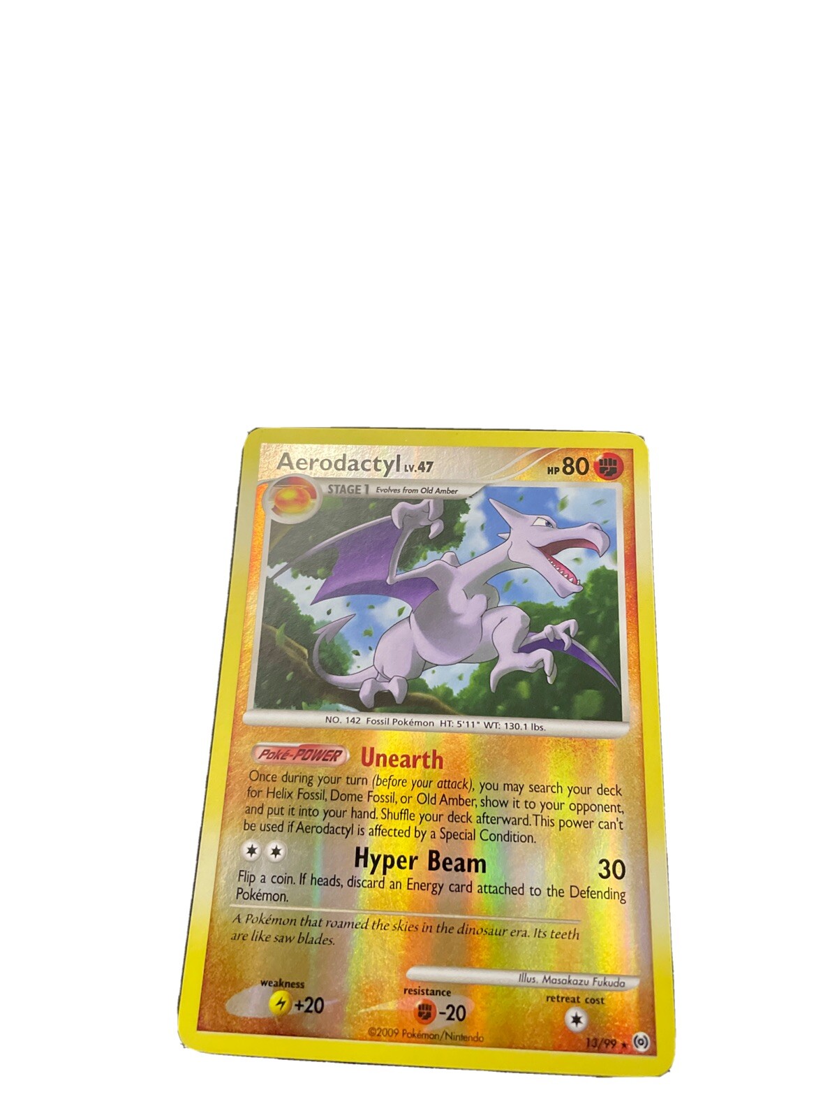 Pokémon Aerodactyl Reverse Holo Rare Platinum Arceus 13/99 - LP