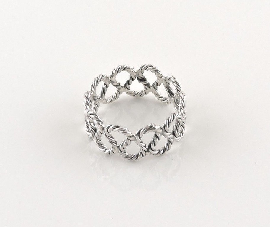 Sterling Silver Twisted Looped Rope Ring | eBay
