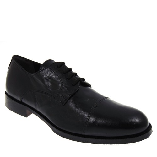 SCARPE CLASSICHE INVERNALI UOMO FONTANA 5576 PELLE NERA STRINGHE ELEGANTE |  eBay