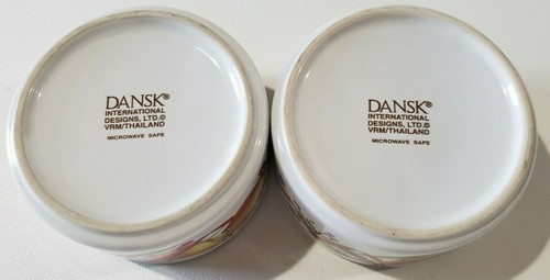 Dansk Holiday Harvest 7 PIECES TWO Ramekins ONE Mug 4 Coasters Red Ribbon Fruit - Imagen 4 de 12