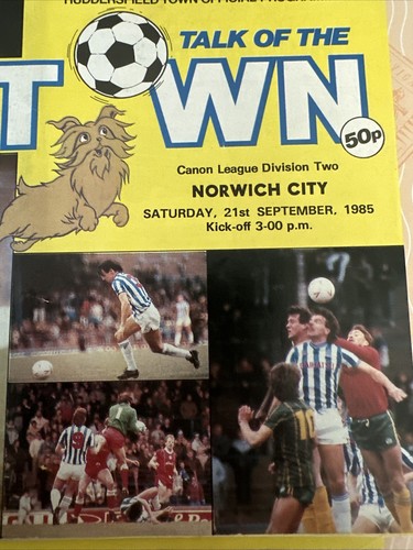 1985 Huddersfield v Norwich City Soccer/football Programme - Picture 2 of 3
