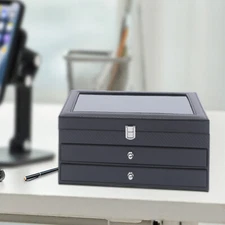 Pen Storage Display Pen Display Box Pen Collection Display Case Black Lid Top US