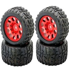 Powerhobby Raptor Xl Belted Tires Viper Wheels 4 Arrma Kraton Outcast 8s Red