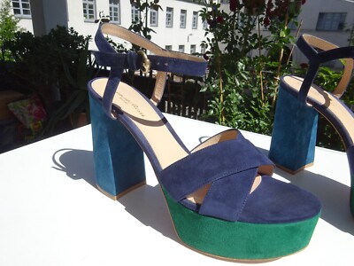 GIANVITO ROSSI Milano Damen Plateau Schuhe Sandalen Wildleder Italy Gr.41,5 Neuw