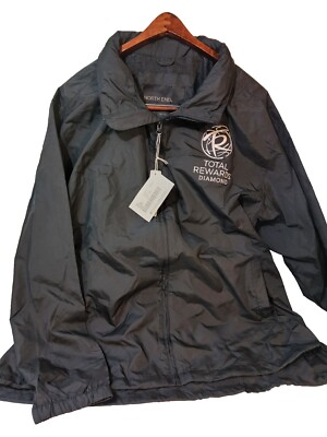 VTG North End rain Jacket Sweater Windbreaker Men Sz XL Blk Total Reward Casino