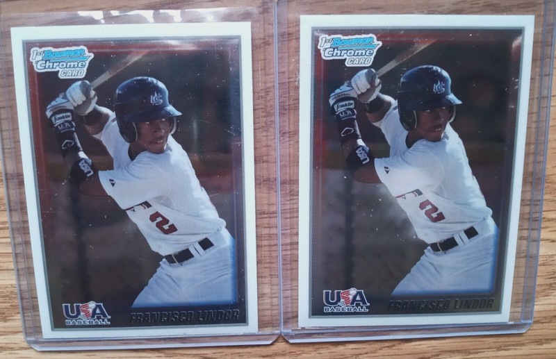 2010 Bowman Chrome Francisco Lindor XRC USA #5 Baseball 2 Card Lot NY Mets Mint