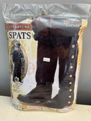 BLack BOOT Covers SPATS PIRATE Gold Button COLONIAL