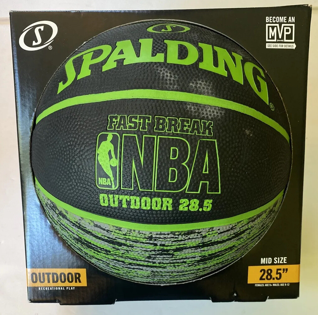 Baloncesto Spalding NBA Fast Break talla mediana 28,5"" verde exterior nuevo en caja