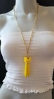 J. CREW LONG STATEMENT NECKLACE GOLD CHAIN SEED BEAD GLASS TASSEL FLOWER CLUSTER — photo 1