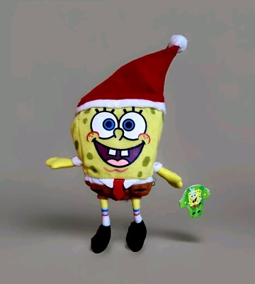Spongebob Christmas Santa Hat Soft Plush Teddy Toy Nickelodeon
