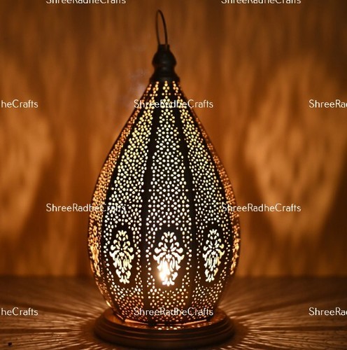 Moroccan Candle Holder Lamp, Table Candle Lampshade, Metal Floor Bedside Lamp - Picture 4 of 8