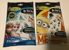 LOT OF 2 Colorforms On the Go Re-Stickerable Sets Frozen Fever/Despicable Me NIP