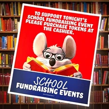 🌟RARE 2014 Chuck E Cheese In Store School Fundraising Event Magnet🌟