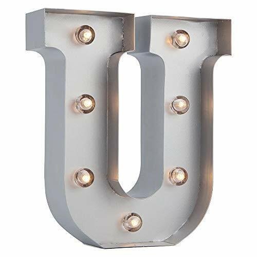 Fantado Silver Marquee Light Letter 'U' LED Metal Sign (8 Inch, Battery Opera... - Picture 1 of 5