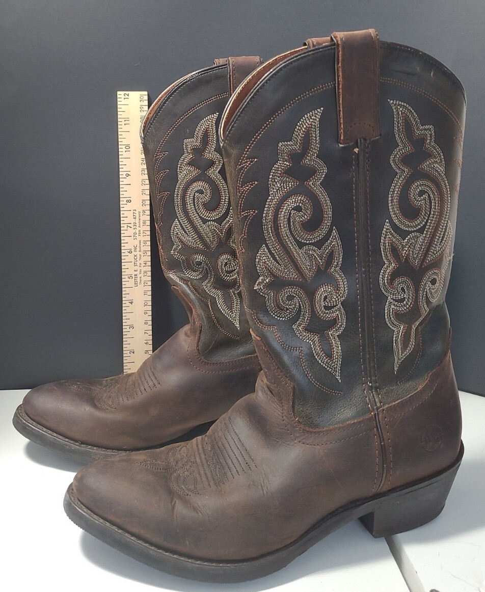 Double H Oil Resistant Brown Leather Soft Toe Cowboy Work  display picture 2