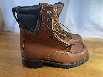 LEHIGH BROWN STEEL TOE LEATHER HIGH TOP INSULATED WORK BOOTS MEN SIZE 8.5D #1106