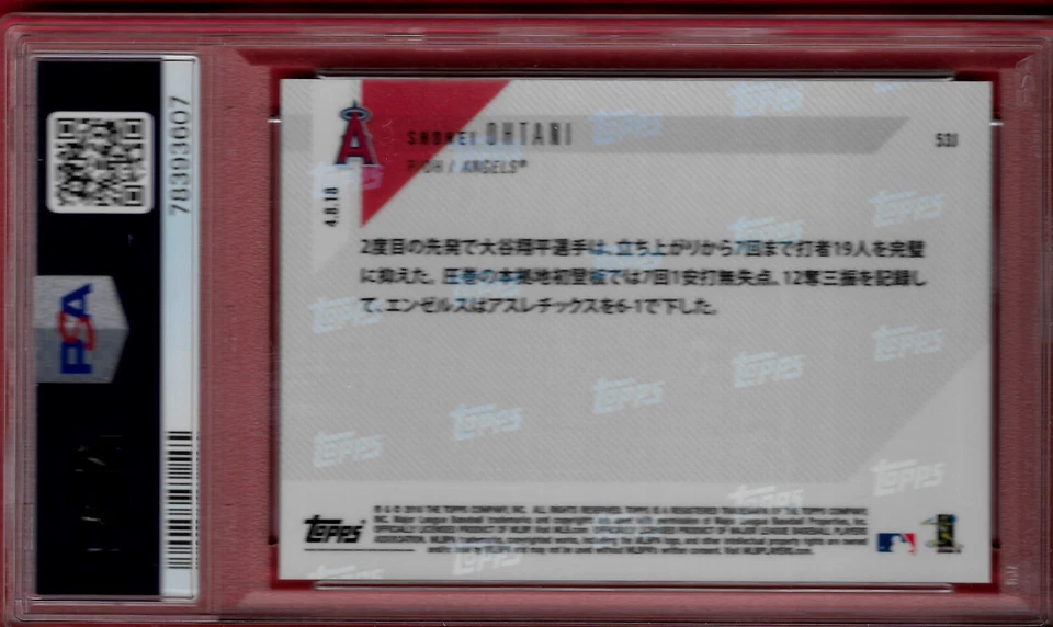 2018 Topps Now Japanese #53J Shohei Ohtani (ROOKIE CARD) PSA 10 GEM MINT $$$$$ - Image 2 of 2