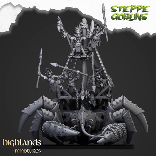 Mounted Coast Goblins on Giant Crab - Highlands Miniatures 28mm - Picture 4 of 5