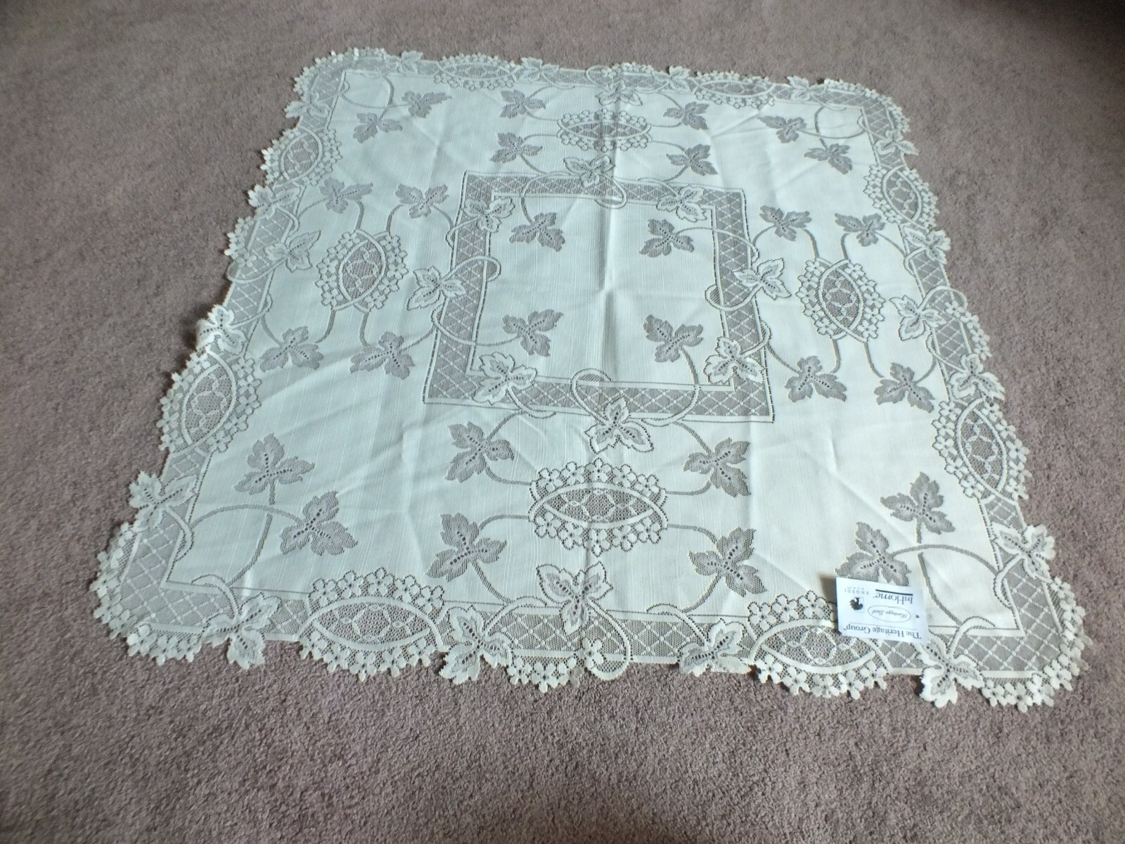 Beautiful Heritage Lace Doily Table Topper Off White Called Lin 36x36
