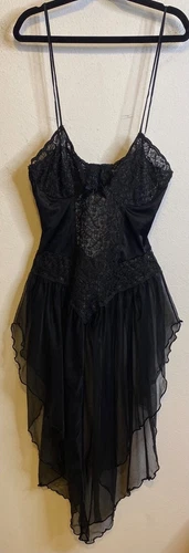 Vintage Empire Intimates Fairy Goth Sheer Negligee Lingerie Pixie Black Sheer M