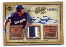 PRINCE FIELDER 2006 UD ARTIFACTS MLB APPAREL GAME USED AUTO AUTOGRAPH PATCH 4/10
