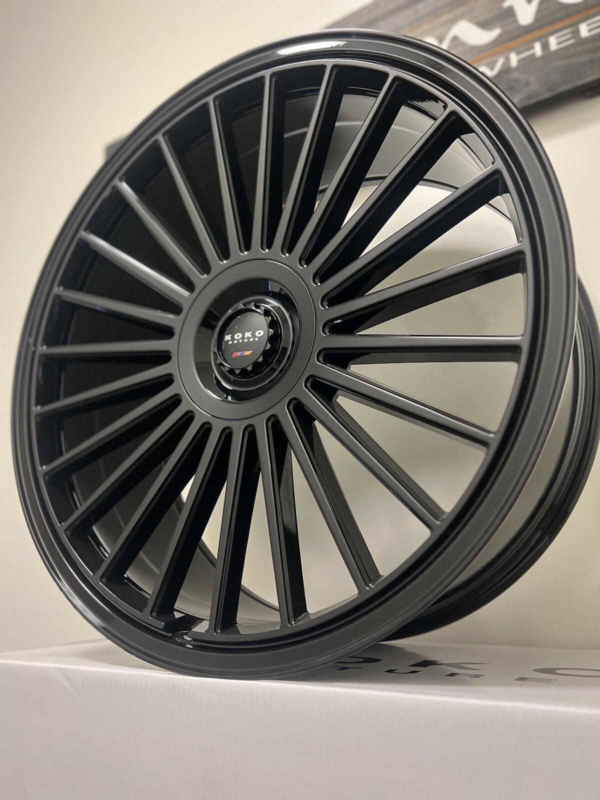 (4) 24X10 KOKO KUTURE PARLATO GLOSS BLACK(5X120) ROLLS ROYCE BMW X5 CAMARO LS460