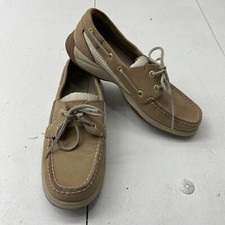 Sperry Top Sider Tan Boat Shoes Cream Gold STS90769 Non-Slip Womens Size 6.5