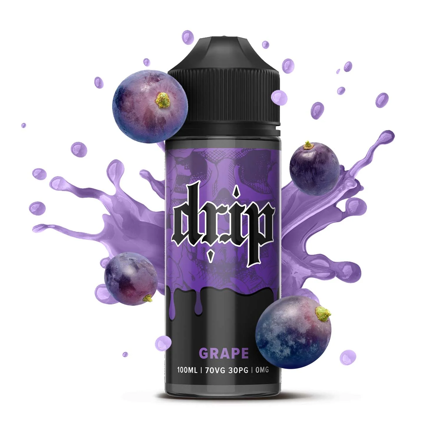 E-Liquid 100ml Vape Juice Premium 0mg Drip Max 70/30 VG/PG No Nicotine ...