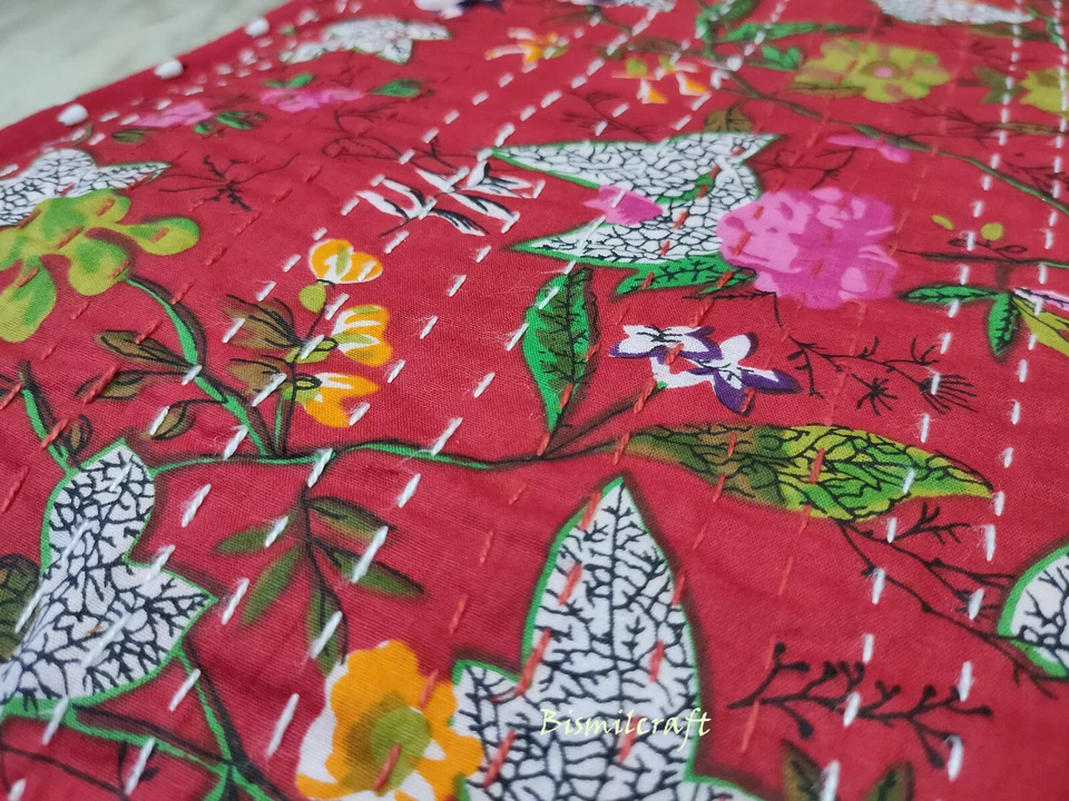 18X18X5" Square kantha Cushion Cover Floor Pillow Cover Unfilled Zafu Pillow D3 - Image 3 of 4