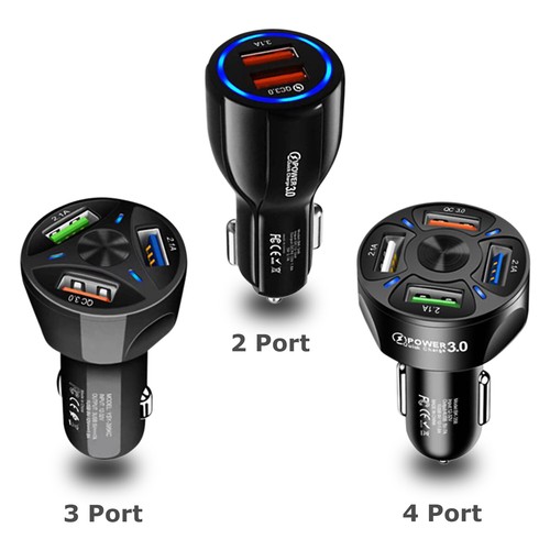 3 Pack 2/3/4 USB Port Fast Car Charger Adapter for iPhone Samsung Android Phone - Picture 2 of 15