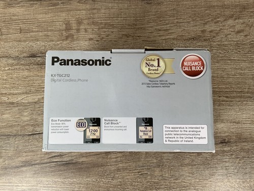 Panasonic KX-TGC212 Cordless Phone with Twin Handsets and Caller ID in Black - Zdjęcie 9 z 9