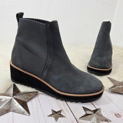 Eileen Fisher Lilou Nubuck Recycled Stretch Knit Bootie dark gray ankle boots 9