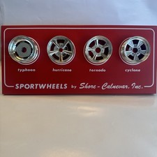 Vintage 1960 Sportswheels Display - Typhoon Hurricane Tornado Cyclone Wheels Vintage 1960 Sportswheels Display - Typhoon Hurricane Tornado Cyclone Wheels