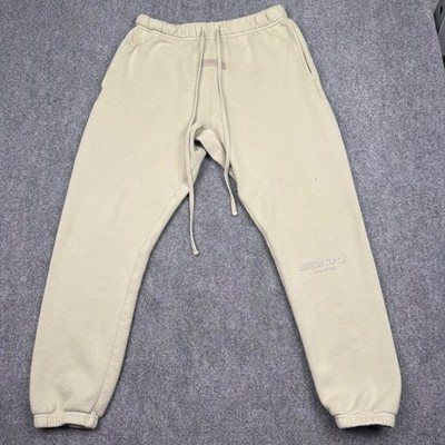 Fear of God Essentials Sweatpants Mens S Beige Green Drawstrings Streetwear