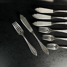 Service à poisson 8 pièces métal argenté Schwerter Silber Louis XVI - Argenterie