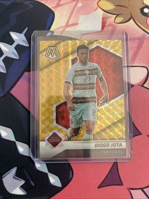 Panini 2021-22 Mosaic Road to Qatar Diogo Jota 02/10 Gold Jersey Number