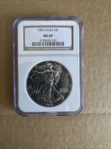 1989 American Silver Eagle Coin - NGC MS69