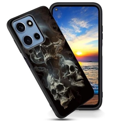 Ultra Thin Skull Smoke Case for Moto G Power/Play 2025, Soft TPU, Shock-Absorbin