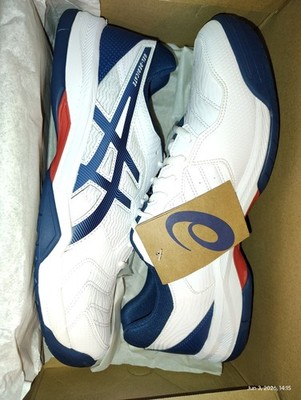 ASICS Mens White  Mako Blue GEL-Dedicate 6 Tennis Sneaker Shoes Size 13 Men's