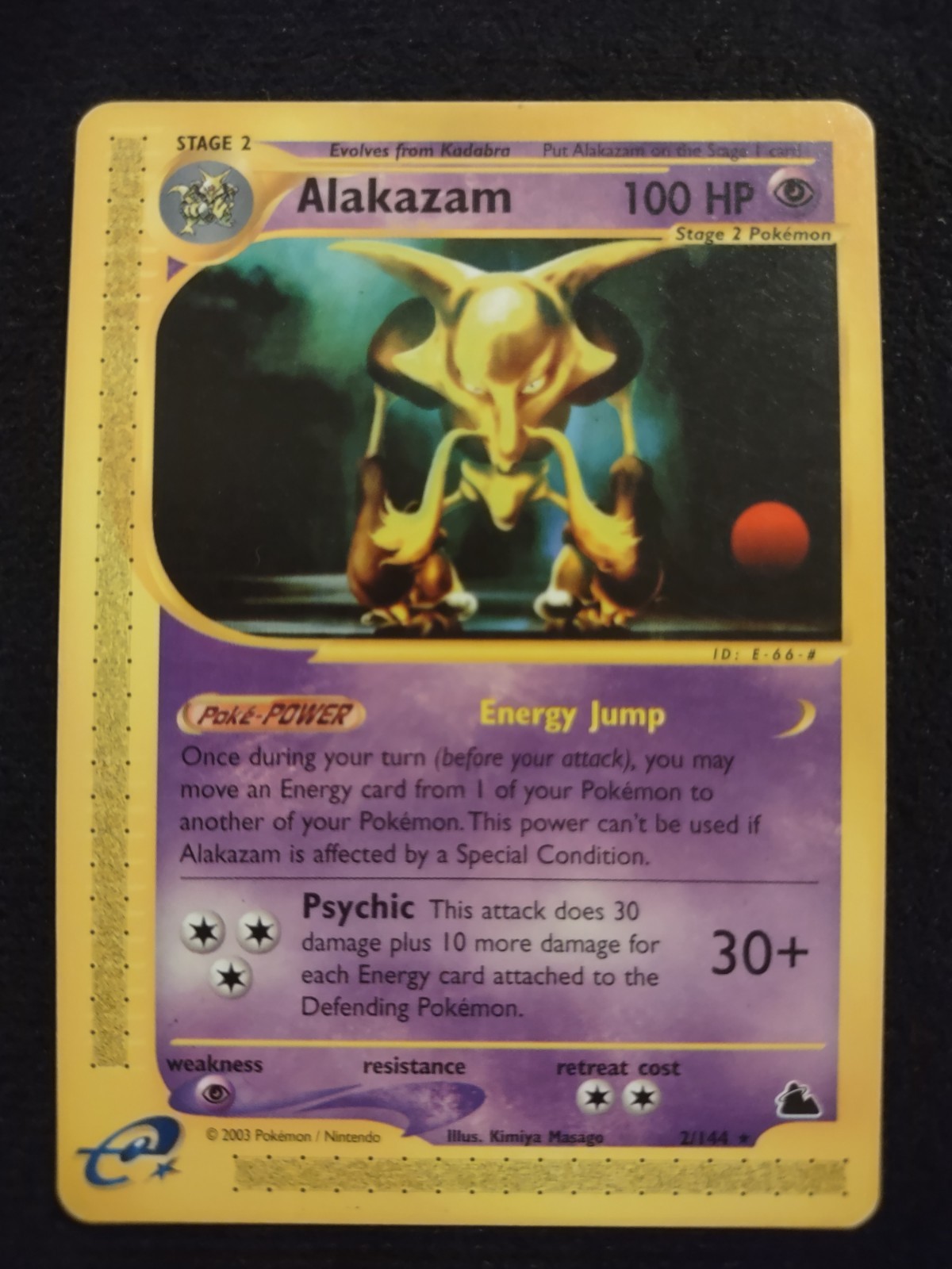 Alakazam 2/144 Pokemon Trading Card Game eCard Skyridge Lightly Played TCG LP
