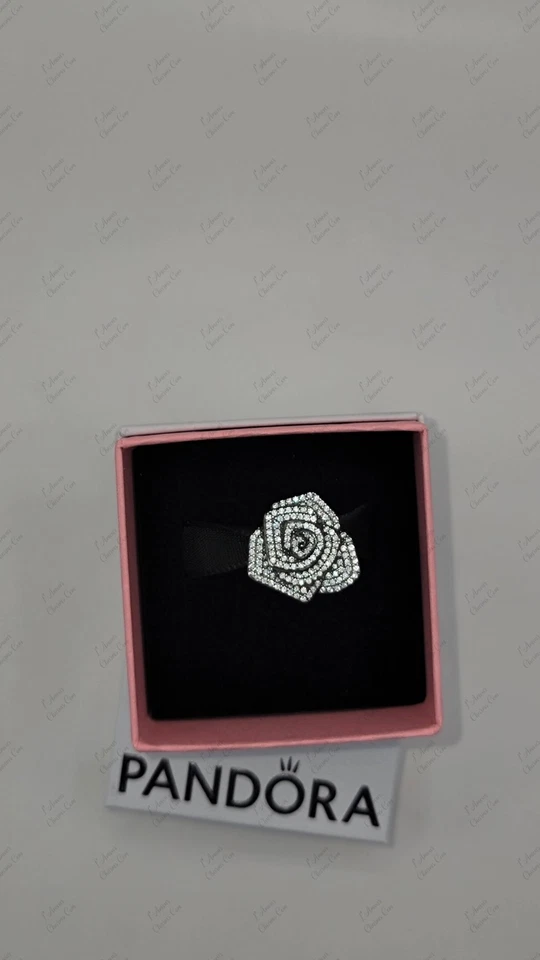 Nuevo Pandora Plata Brillante Rosa en Flor Dije De Gran Tamaño #793245C01 Con Caja D82 Foto 4 de 4
