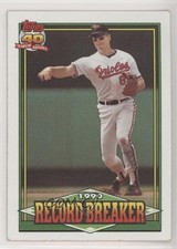 1991 Topps Record Breaker Cal Ripken Jr (E*F* Listed before Copyright) HOF g2x