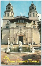 La Casa Grande Towers Hearst Castle San Simeon Vintage Postcard