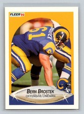 1990 Fleer Update Rookie RC #U-52 Bern Brostek Los Angeles Rams Football Card. rookie card picture
