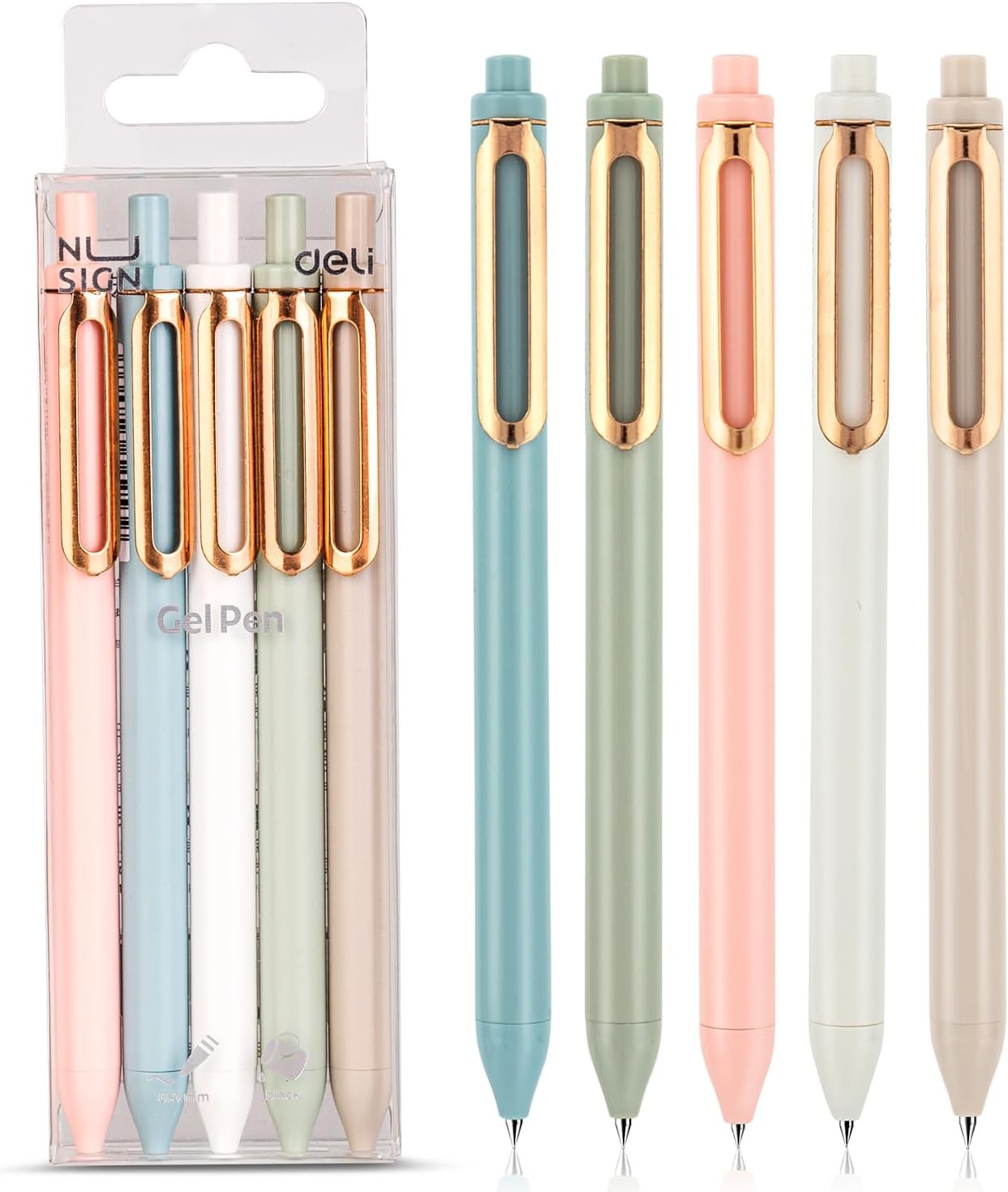 l Pens, 0.5mm Retractable Qui Dry Bla Ink Fine Point Rolling